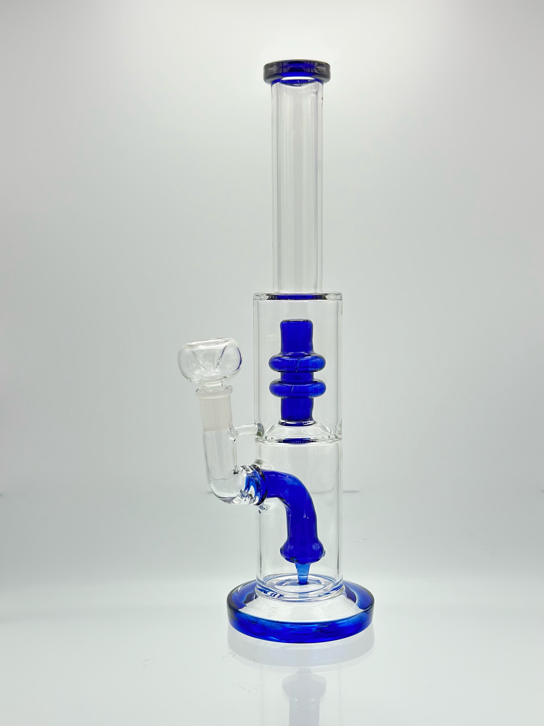 12″ Blue Double Percolator Water Bong – American Glasswork